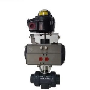 Wholesale 2 Way Electric PVC Double Union Ball Valve Thread Connection Chemical Resistant from china suppliers