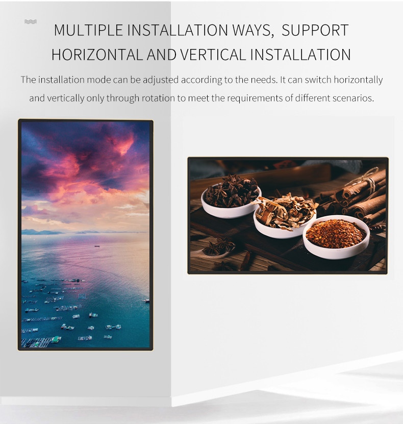 43 Inch HD Wall Mounted LCD Poster Display Ultra Thin