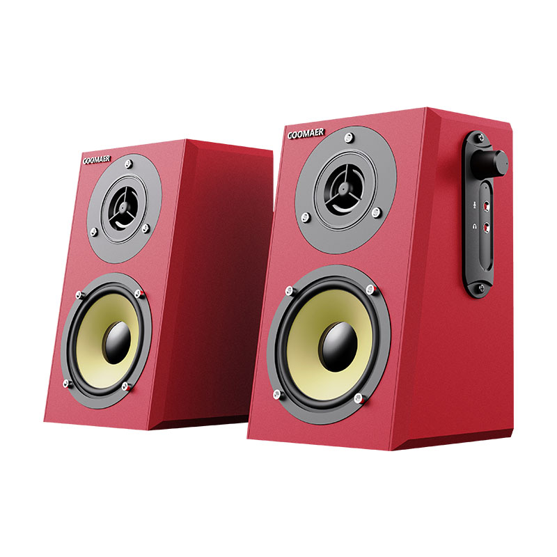 2.0 Stereo Active PC Monitor Gaming Speakers with Mic Headphone Jack USB Powered Red AUX