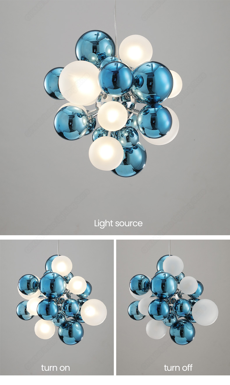 Postmodern Glass Ball Chandelier Lighting Modern Luxury LED Hanging Light(WH-MI-449)