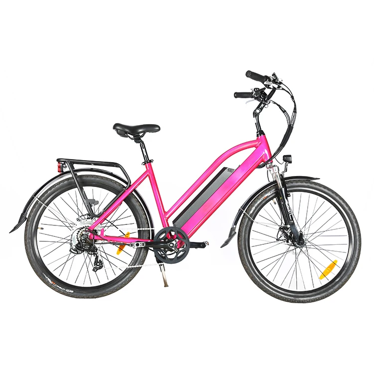 Aluminum Alloy Frame Electric City Bike 36V 10.4Ah Lithium Battery 26" Electric Bicycle
