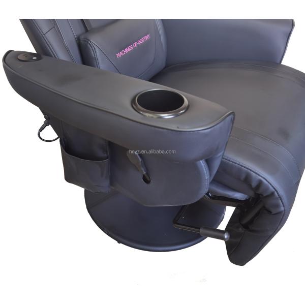 Office Gaming Chair with Cup Holder and Bluetooth Speakers in Racing Style PU Leather