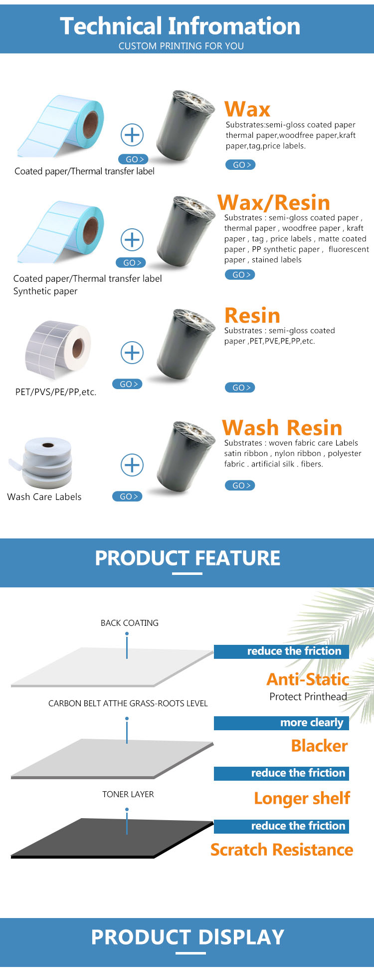 Black Enhanced Thermal Wax Resin Ribbon Compatible With Zebra Printers