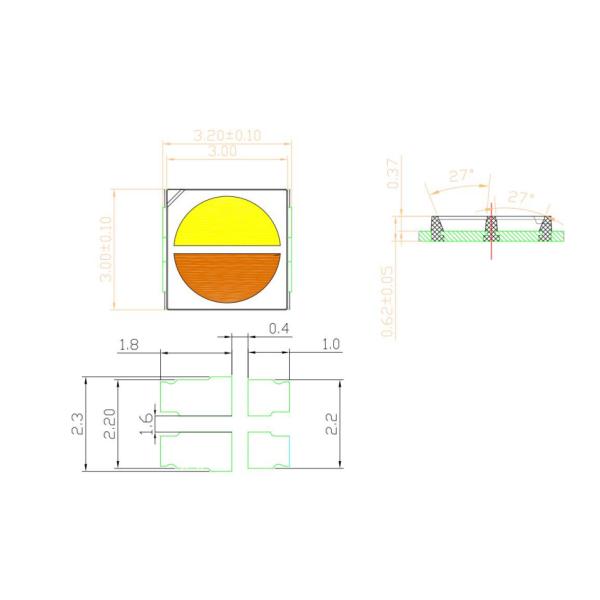 Dual Cct SMD 3030 High Lumen Led Chip Bridgelux 3000K/6000K 200mA