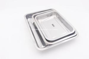 Wholesale 27*20cm Dinner dishes for snack stainless steel feeding serving flat tray camping dessert barbecue sets from china suppliers
