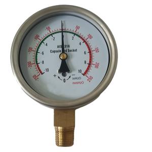 Wholesale 4&quot; 250mbar Capsule Low Pressure Gauge from china suppliers