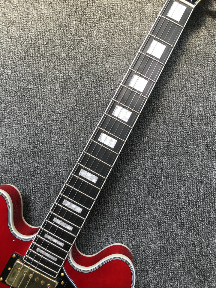 Classic Red ES 335 Jazz Guitar bigsby tremolo system ebony fingerboard electric Jazz Guitar free shipping