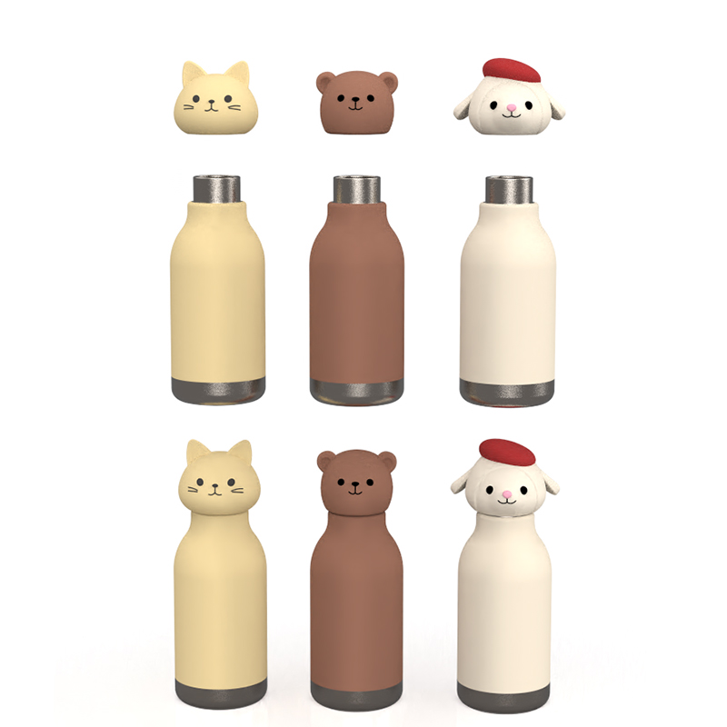 Bear Design Original Custom Food Grade Silicone 304 Stainless Steel Kids Back to School Birthday Water Kid Cups Training Cup