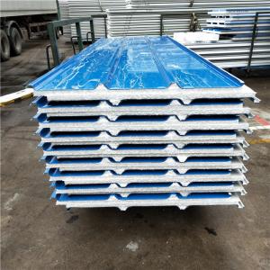 Wholesale 50mm eps sandwich roof panel with 0.426mm steel up and 0.5mm PVC down from china suppliers