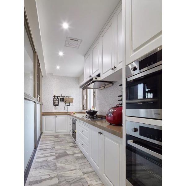 Economic Style Flat Panel Laminate Small Kitchen Cabinets for Villa