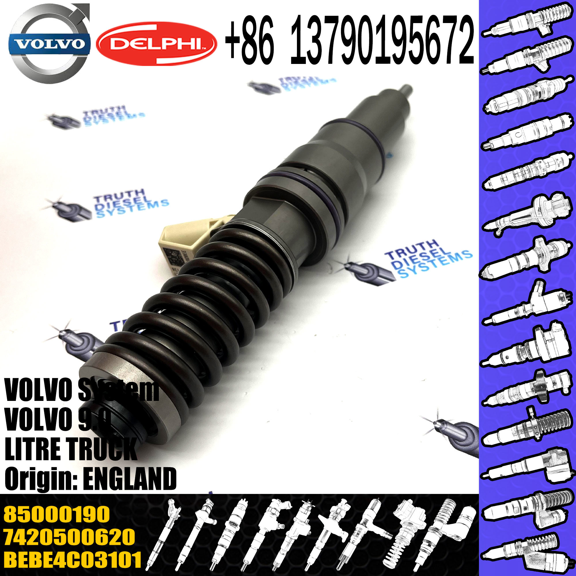 Diesel Inyector Fuel Unit Injector BEBE4C03101 For VOL TRUCK Parts 21586290 85000190