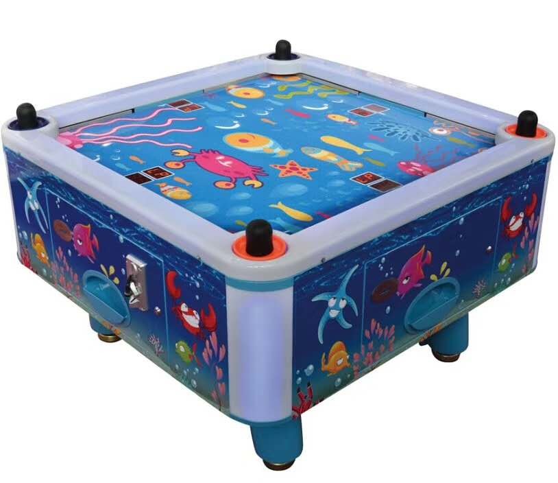 4 Person Coin Operated Air Hockey Table 100W with Sturdy Aluminum Body