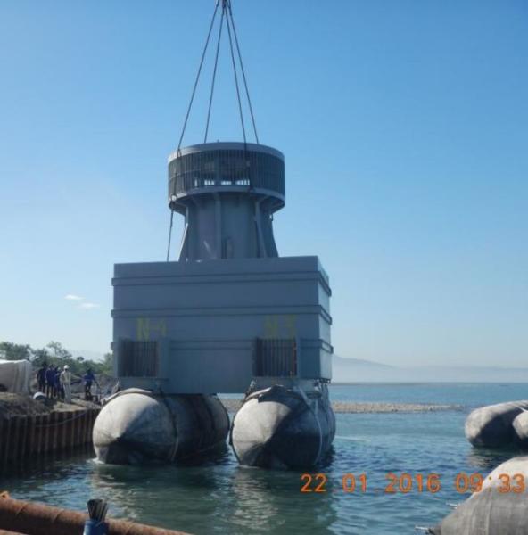Floating Type Marine Salvage Airbags Good Air Tightness Sunken Barge Launching