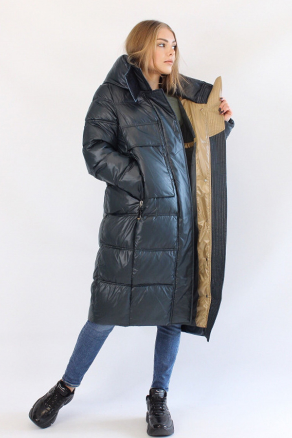 FODARLLOY Winter New Lady's Coat Pure Color Simple Lady's Winter Jacket Long Warm Women Down Cotton-padded Outwear