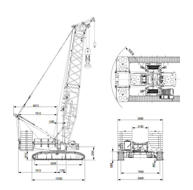 Second Hand 500 Tons Crawler Mounted Mobile Crane In Bridge Construction