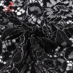 High quality black nylon lace fabric for long dress