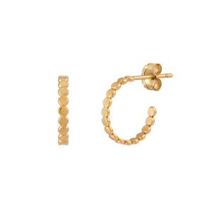 Wholesale Trendy 18K Gold Plated Flat Disc 925 Sterling Silver Hoop Earrings for Girls from china suppliers