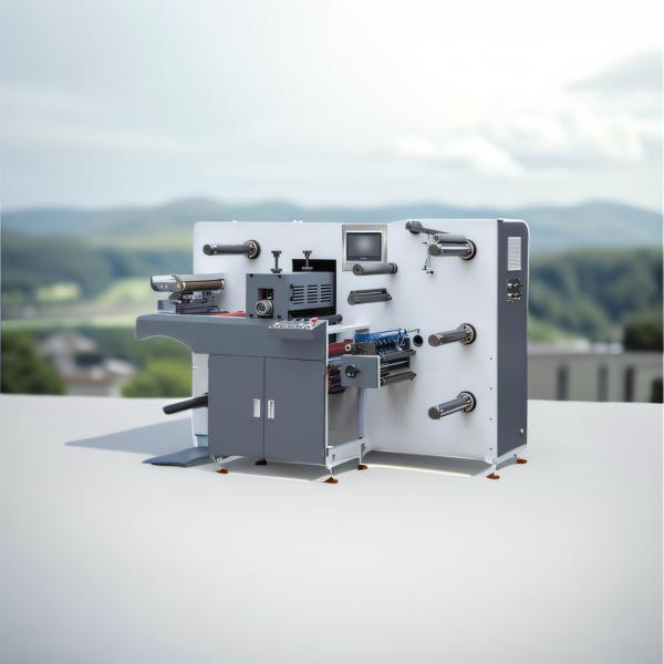 INTERMITTENT SEMI-ROTARY DIE CUTTING MACHINE WITH TURRET SLITTING PRE-PRINTED LABELS NO NEED CHANGED MAGNETIC CYLINDER