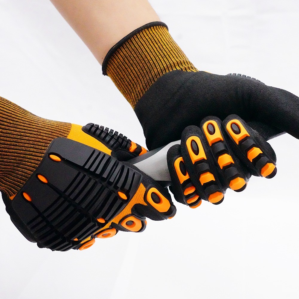 Comfortable Breathable Impact-Resistant Shock-Absorbing abrasion-resistant Safety Gloves With Cuff Labels