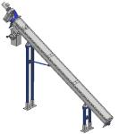 5200mm Length 1.5kw Inclined Screw Conveyor