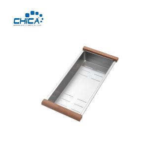 Wholesale Stainless Steel Kitchen Sink Rectangle Shape Colander for Stainless Steel House Kitchen Sink Vegetable Basket from china suppliers
