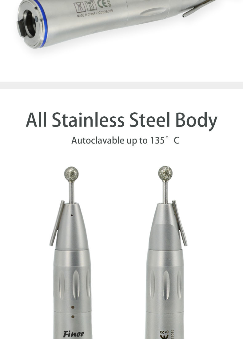 Durable Straight Nose Cone Handpiece , Stainless Steel Dental Handpiece Fiber Optic