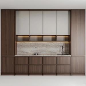 Wholesale Antique Ash Solid Wood Assembled Kitchen Cabinet Frame-line Door Panel Wood Veneer Kitchen Cabinet from china suppliers