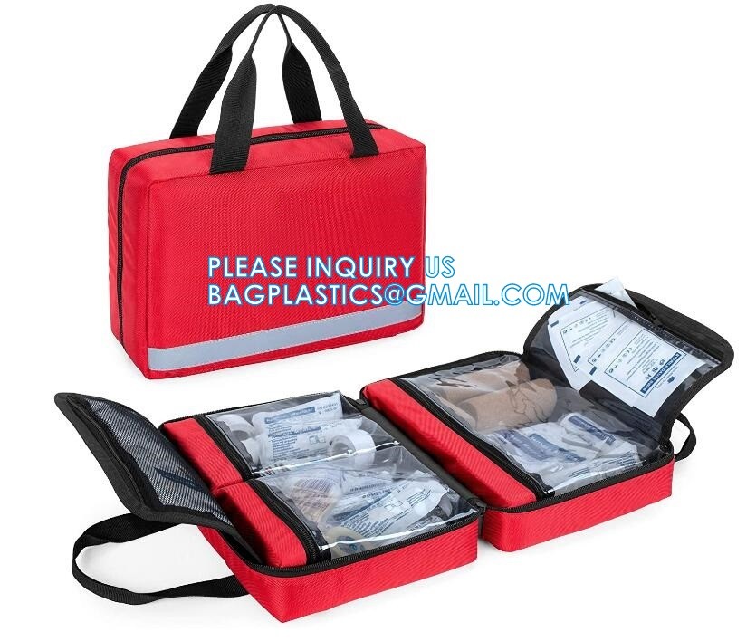 Emergency Treatment Medical Bags Multi-Pocket for Home School Office Car Traveling Hiking Trip Daycare