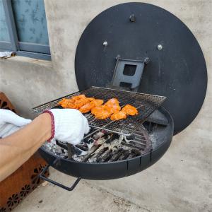 Wholesale Outdoor Weathered Corten Metal Fire Pit With Grill Table BBQ from china suppliers