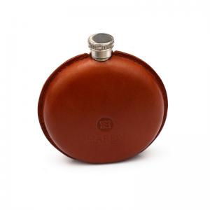 China Mini Promotional Business Gifts Engraved Round Whisky Hip Flask Bottle on sale