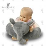 Cotton Learning Cute Plush Animal Baby Feeding Chair Grey Elephant Infant Sofa