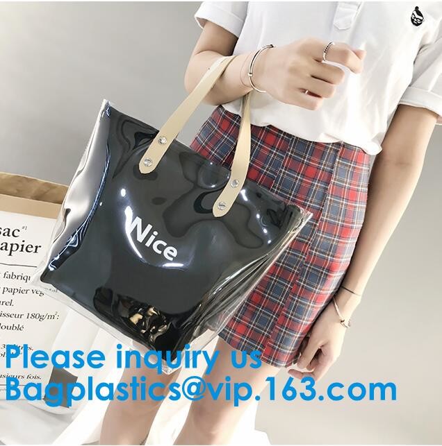 Fashion Ladies Rainbow Hologram Laser PVC Handbag Beach Shoulder Bag Shopping Tote Bag For Women