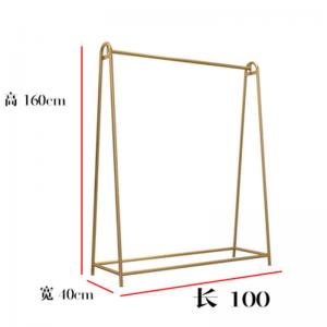 China Metal Garment Clothes Store Rack Gold Color CE Certificate TGL ODM on sale