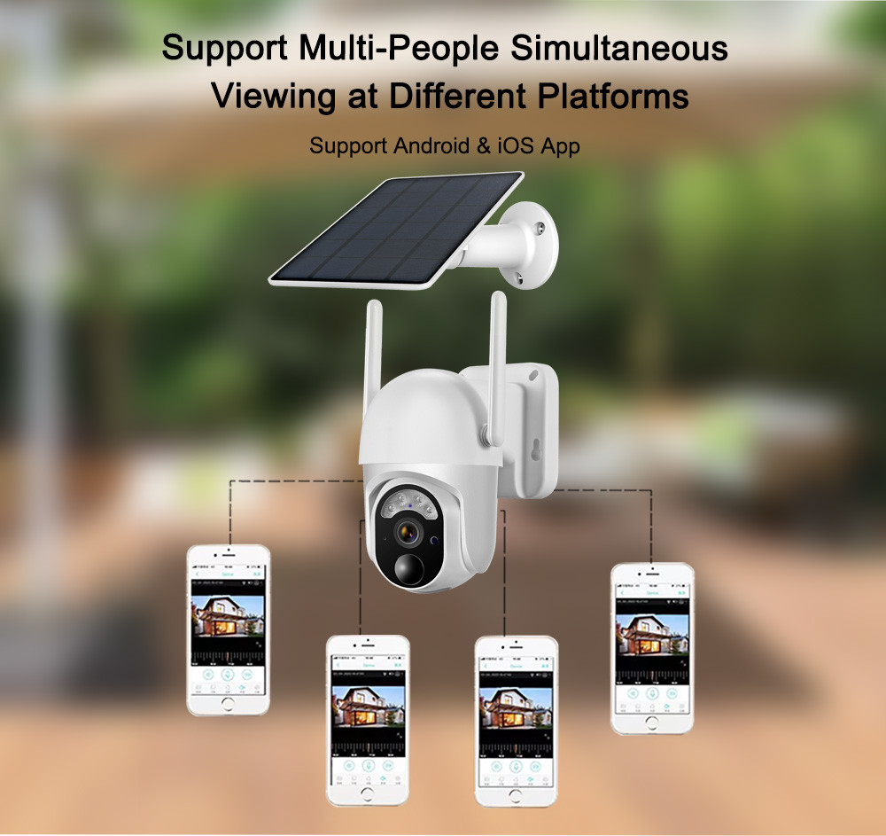 3MP 10400mAh Battery Security Camera PIR Motion 3G 4G PTZ LTE Cellular Camera