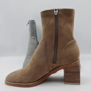 Wholesale Office Ladies Leopard Print Ankle Boots Beige Tan Black Soft Nappa Leather Upper from china suppliers