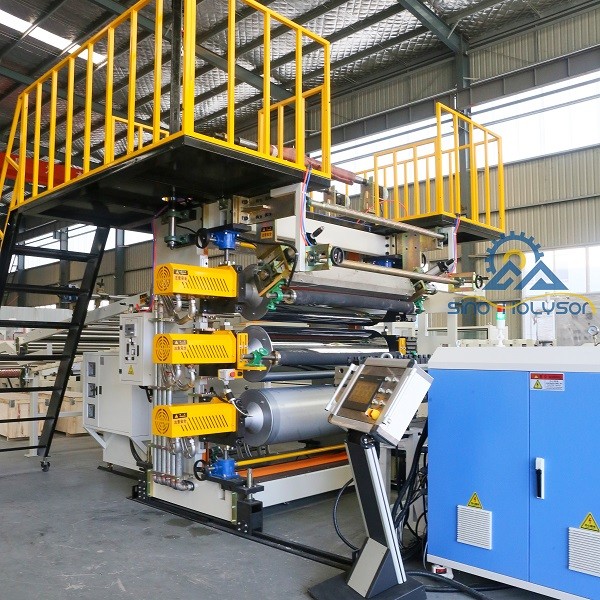 3-8mm PVC Artificial Marble Sheet Extrusion Equipment With Conical Twin Screw Extruder