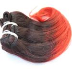 8 Inches Wholesale Peruvian Hair Ombre Red Color Snail Weft Machine