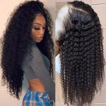 Brazilian Unprocessed Human Hair 4 by 4 Kinky Curly Closure Wigs For Black Women