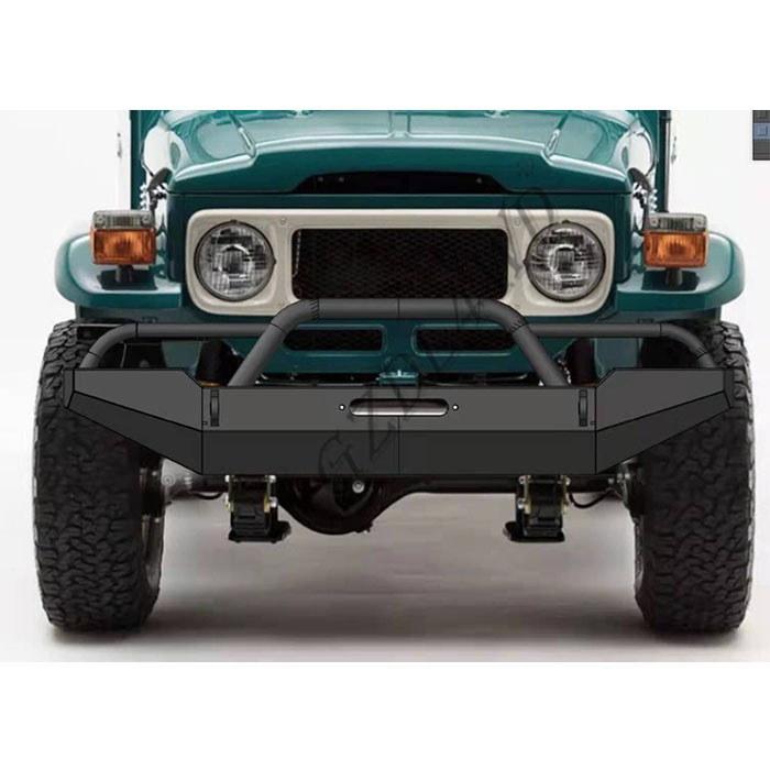 Front Rear Bumper Guard For Land Cruiser FJ 40 Steel Material With Spare Tire Stent