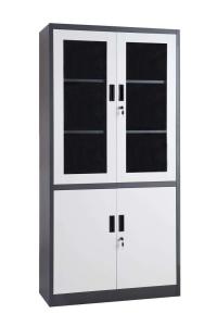 Wholesale Glass Four Door Iron KD Steel File Cupboard With 3 Shelves from china suppliers