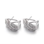 White 925 Silver CZ Earrings 1.69g 7mm Cubic Zirconia Stud Earrings