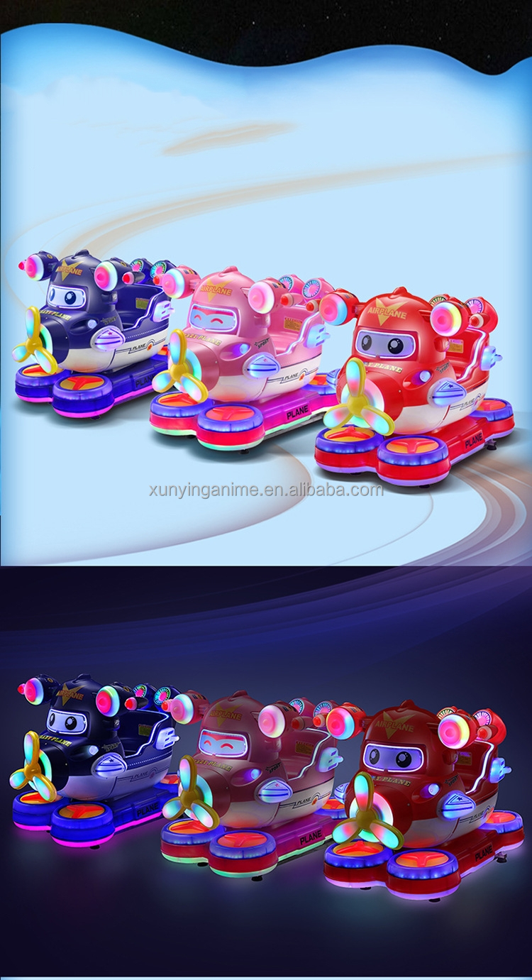 Metal Acrylic Plastic Coin Operated Kiddie Rides Airplane Machine Helicopter Kiddie Ride