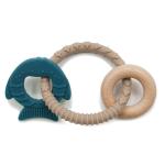 Pure Silicone FSC Certified Wooden Teething Ring For 12 Months Infant
