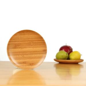 Wholesale 100% Bamboo Round Wooden Tray , Round Wood Serving Platter Heat Resistance from china suppliers