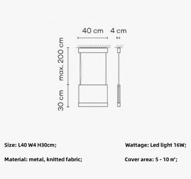 Designer Curtain Pendant Lights Modern Minimalism Pendant Lamp(WH-AP-552)