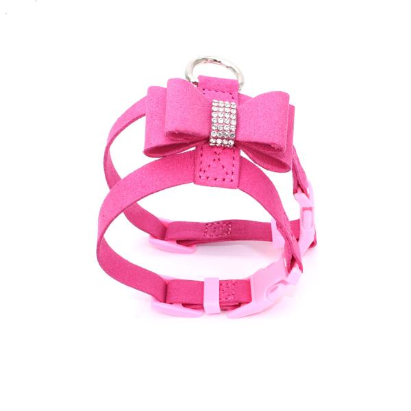 Bowknot Soft Dog Vest Dog Collars And Leashes With Rhinestone Easy To Use