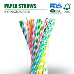 Wholesale Custom biodegradable food grade 10mm millimeter colorful kraft paper straws for milk tea party from china suppliers