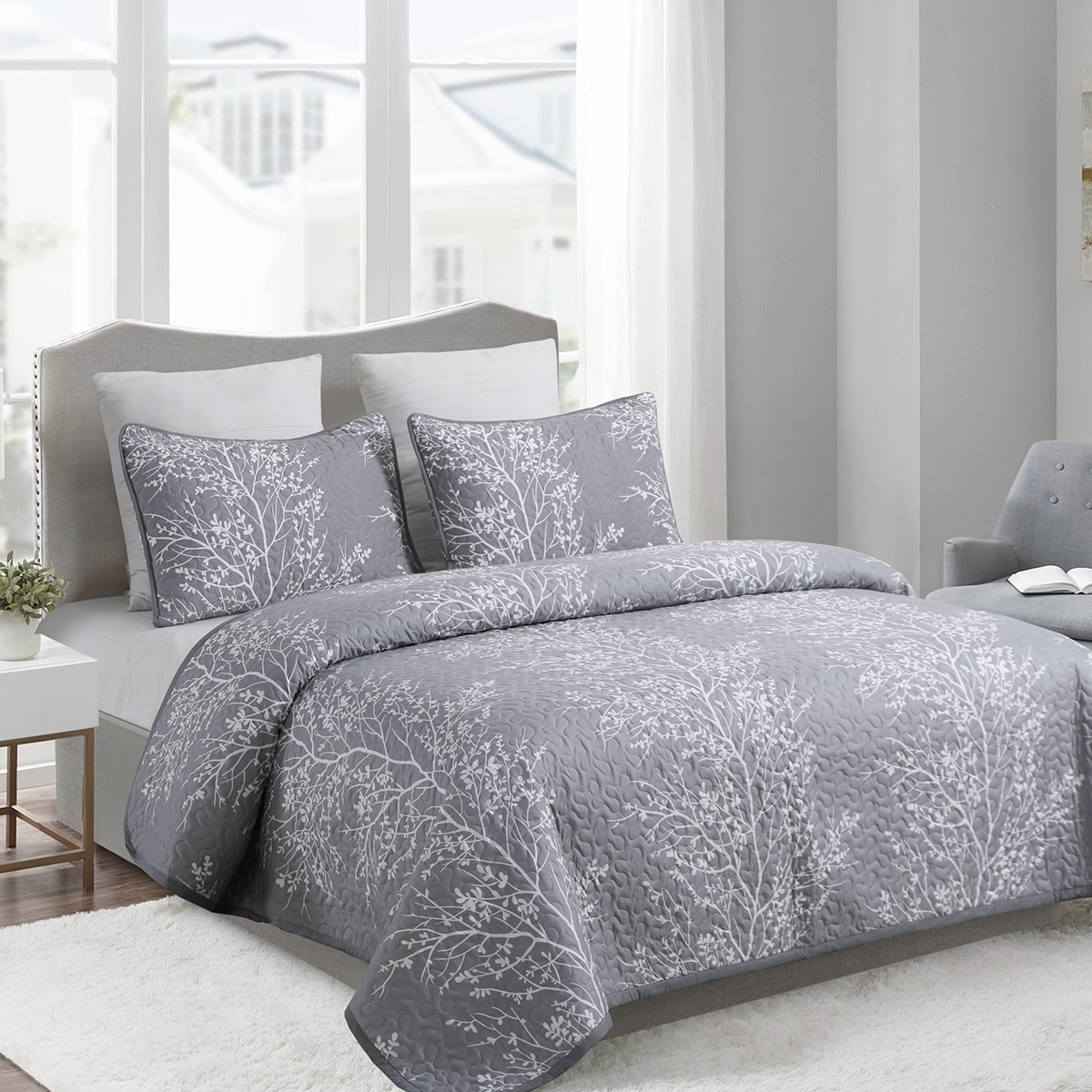 100% Polyester Patchwork Quilt Set 3-Piece Bedding Set with Comforter and Sheet Sets