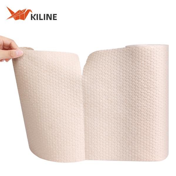 Yellow 55gsm Disposable Cleaning Cloths Kitchen Washcloths For Dishes BSCI FSC