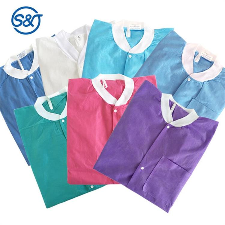 S&J Color custom designs Disposable SMS Lab Coat men and women Lab jacket